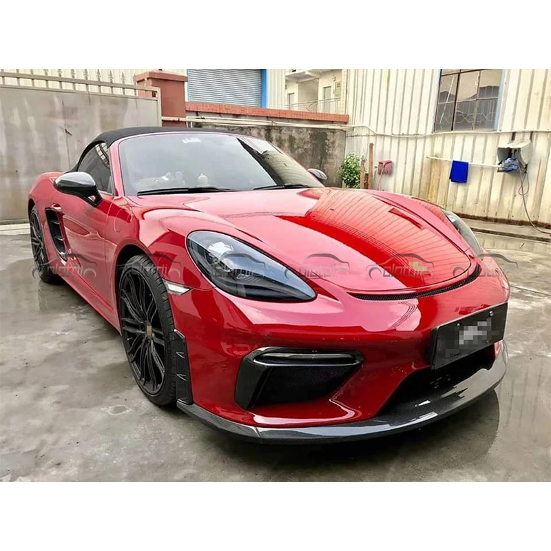 For Porsche 718 Boxster Cayman Upgrade GT4 Body Kit Front Rear Bumper Lip Splitters Chin Spoiler Diffuser