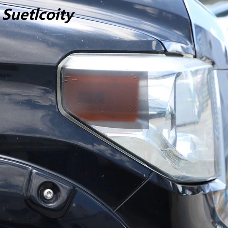 

Suetlcoity For Toyota Tundra 2007-2021 PVC Polyvinyl Chloride Car Front Turn signal Lights Film Sticker Trim Car Accessories
