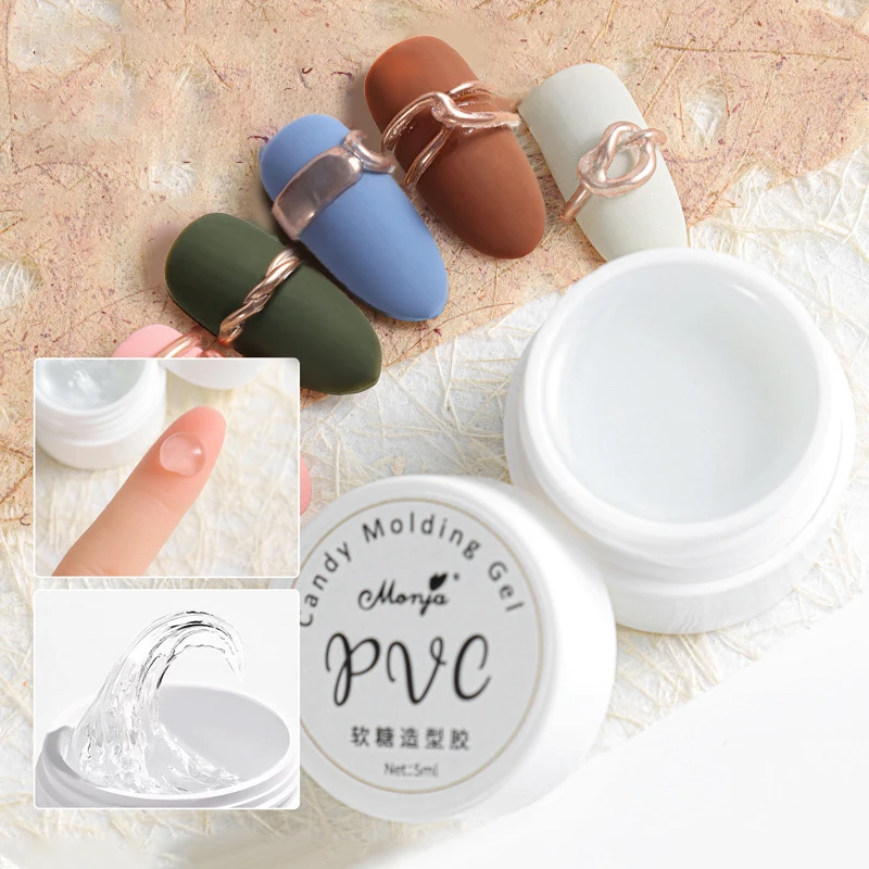 1 pz Pvc Trasparente Fudge Gel 3d Antiaderente Mano Solido Gel Stampaggio Gel Fototerapia Smalto Per Unghie Gel Cooperare Con Lampada Uv