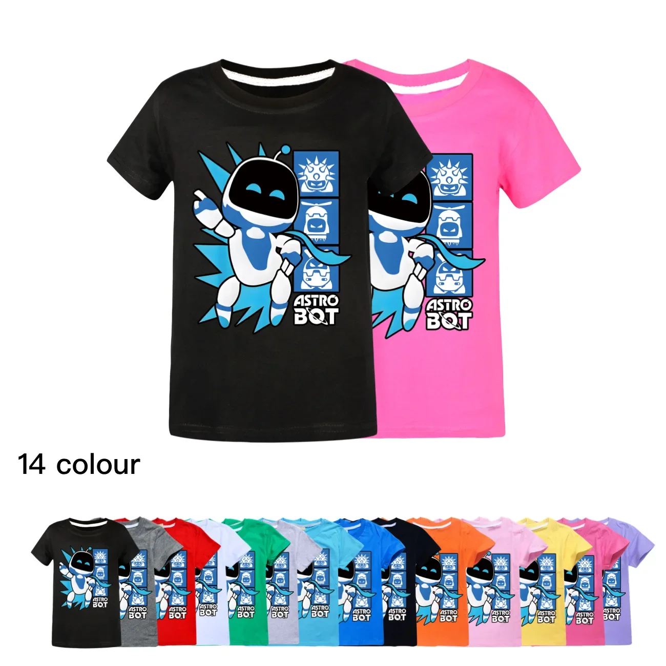 Astro Bot TShirt Kids Summer T-shirts Boys Cartoon Astrobot Ps5 Game Clothes Children Short Sleeve Tops Girls Fashion Clothing