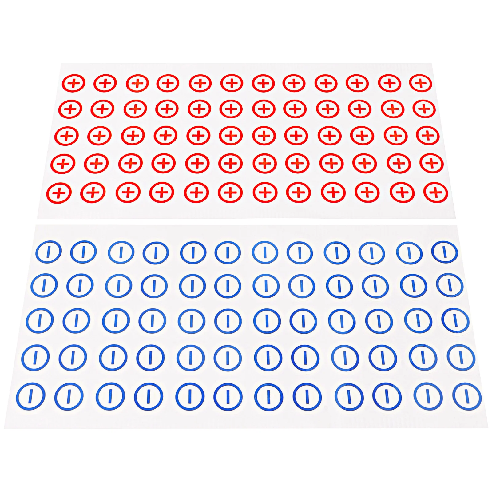 

12mm Red Positive Blue Negative Polarity Stickers Safety Warning Labels for Electrical Equipment Practical Daily Life