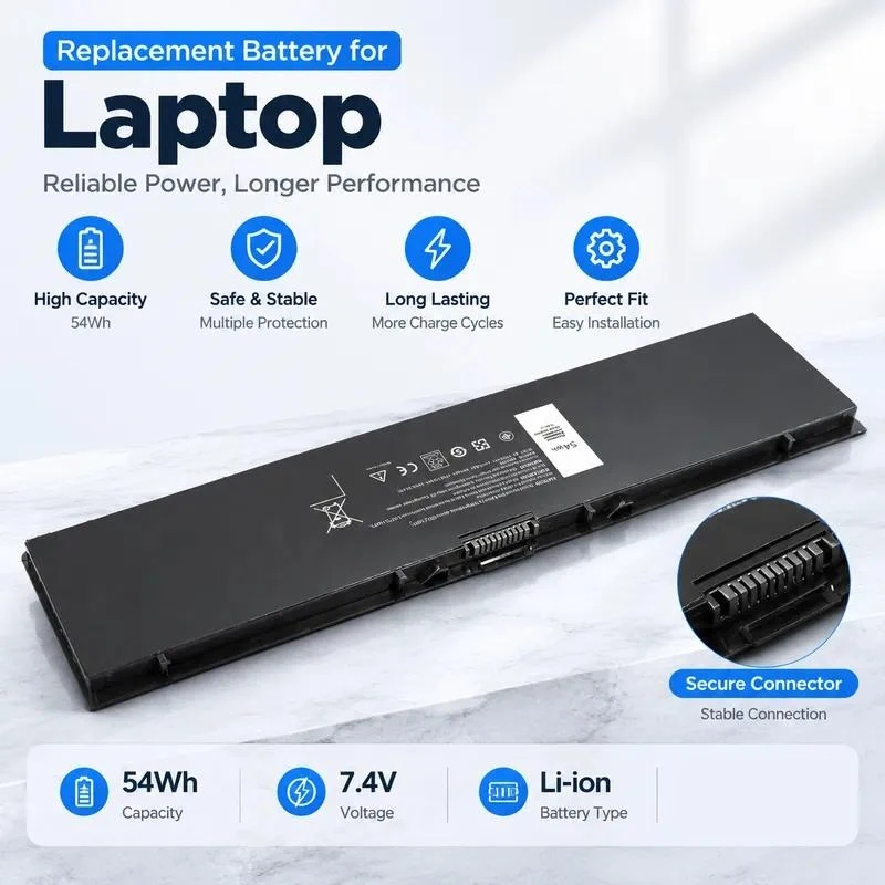 Replacement Laptop Battery 3RNFD Compatible with E7440 E7450 34GKR F38HT PFXCR Notebook Battery
