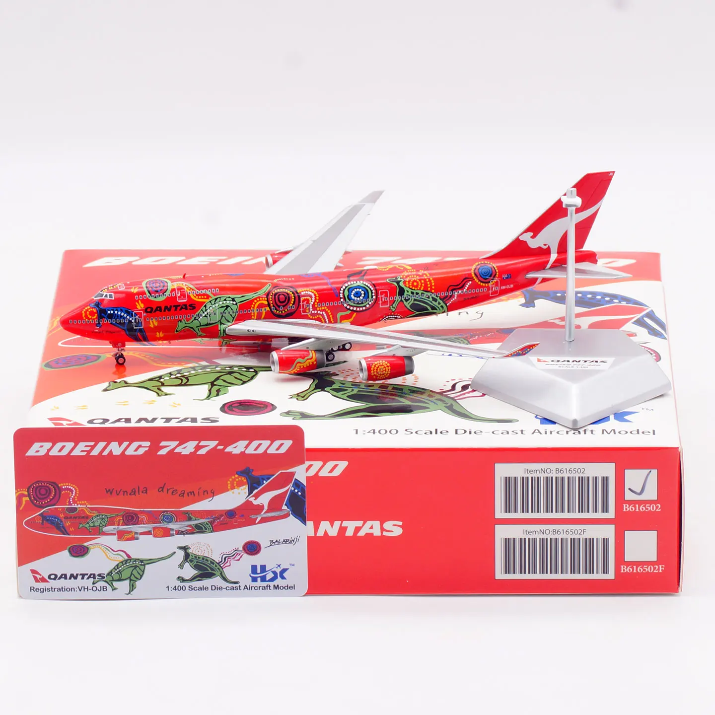 B616502 سبيكة تحصيل طائرة هدية HX نموذج 1:400 Qantas الخطوط الجوية بوينغ B747-400 دييكاست نموذج طائرة VH-OJB مع حامل
