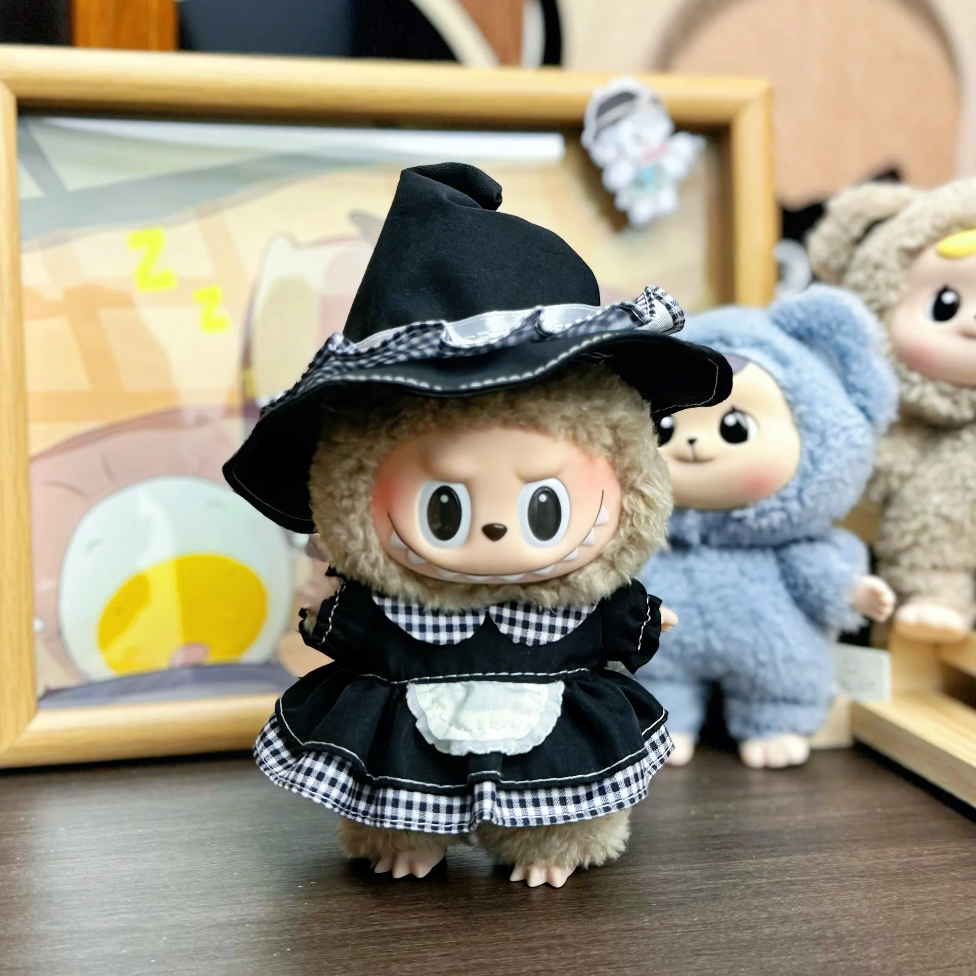 Vêtements de poupée pour 15/17cm, vêtements Labubu, robe noire, Mini vêtements, jouet de bricolage, cadeau pour Fans