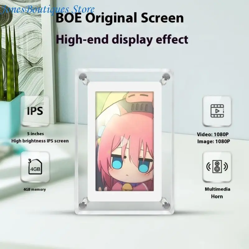 Energy Efficient 5Inch Rotating Digital Frame 1080P Resolution Screen Widely Use W8KE