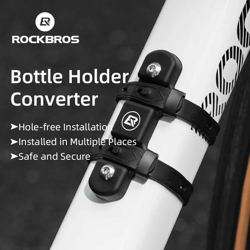 ROCKBROS-Adaptateur de montage de bouteille d'eau de vélo, bandage élastique en gel de silicone, sangle de bouteille, tige de dégager, cadre de fourche, accessoires de vélo