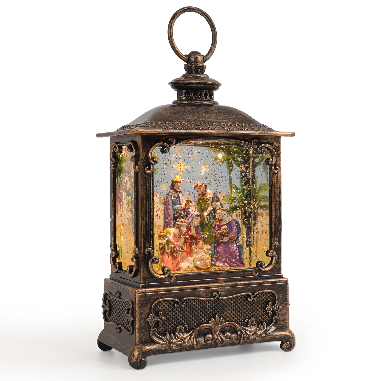 

Christmas Music Snow Globe Lantern two way powered Christmas decoration with soothing melodies, suitable for bedrooms, homes, o