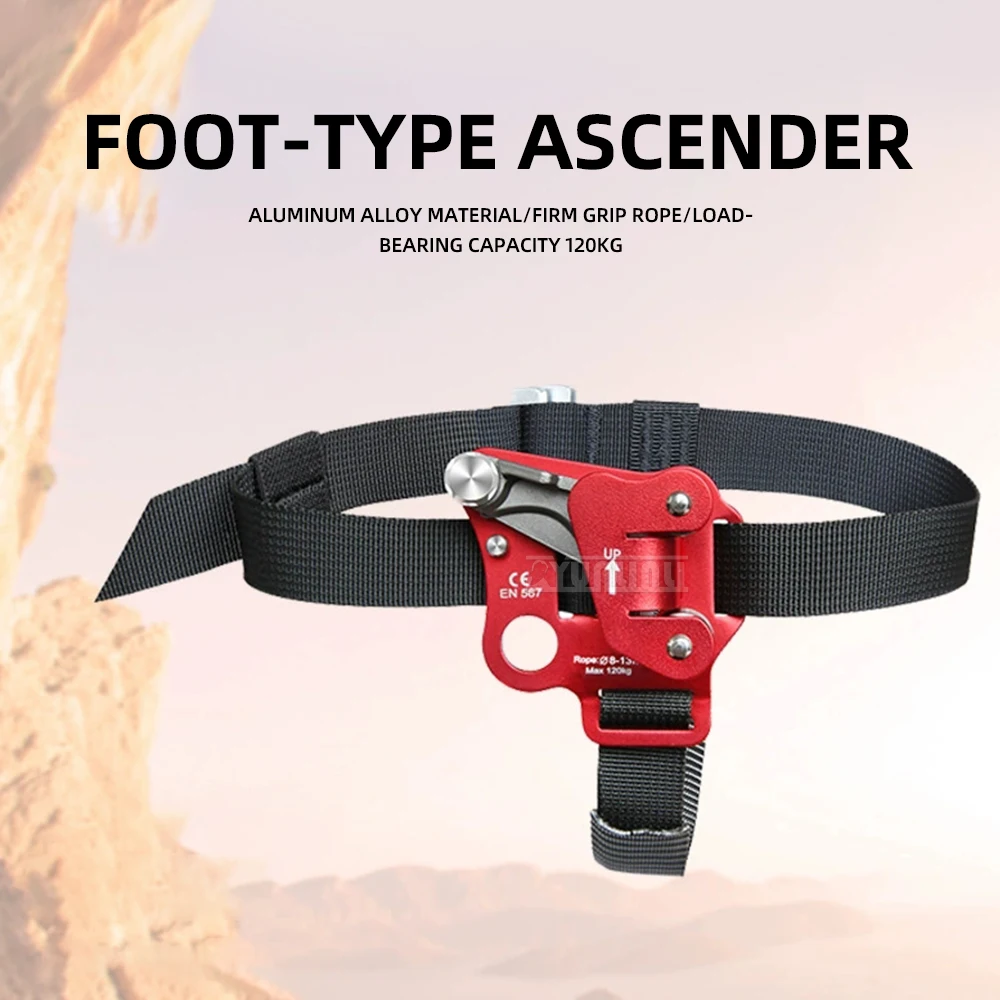 Ascender de pé para escalada, dispositivo ascendente de corda de pé esquerdo e direito para escalada e trabalho de arborista, equipamento de escalada de corda