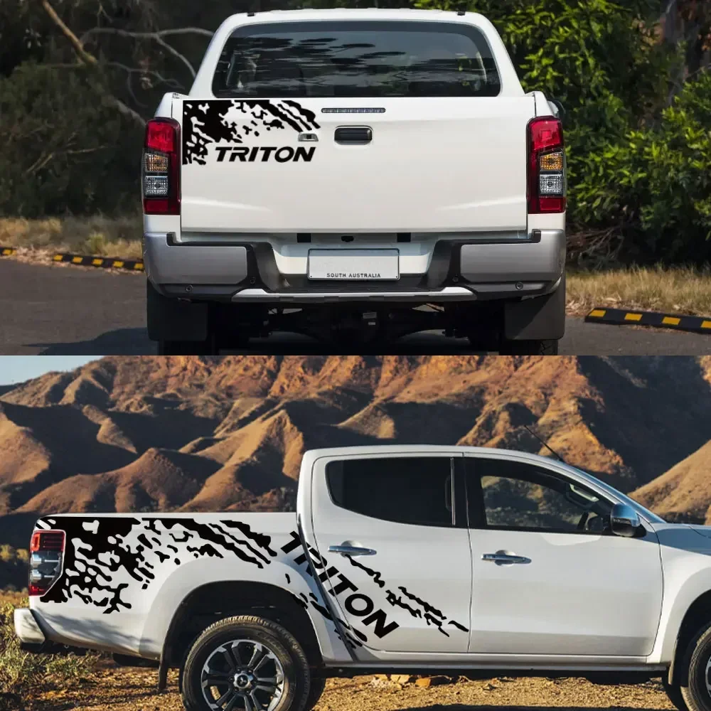 Pickup Body Side Stickers For Mitsubishi Triton L200 Truck Graphics Splash Grunge Decor Decal Trunk Vinyl Cover Auto Accessories