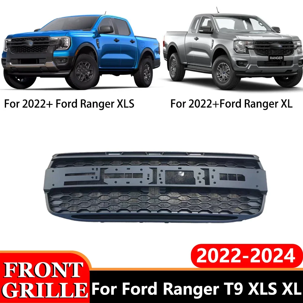 Parrillas Delanteras ABS 2022 2023 2024 de Última Generación con Luz LED para FORD RANGER T9, Versión Estándar XL XLS