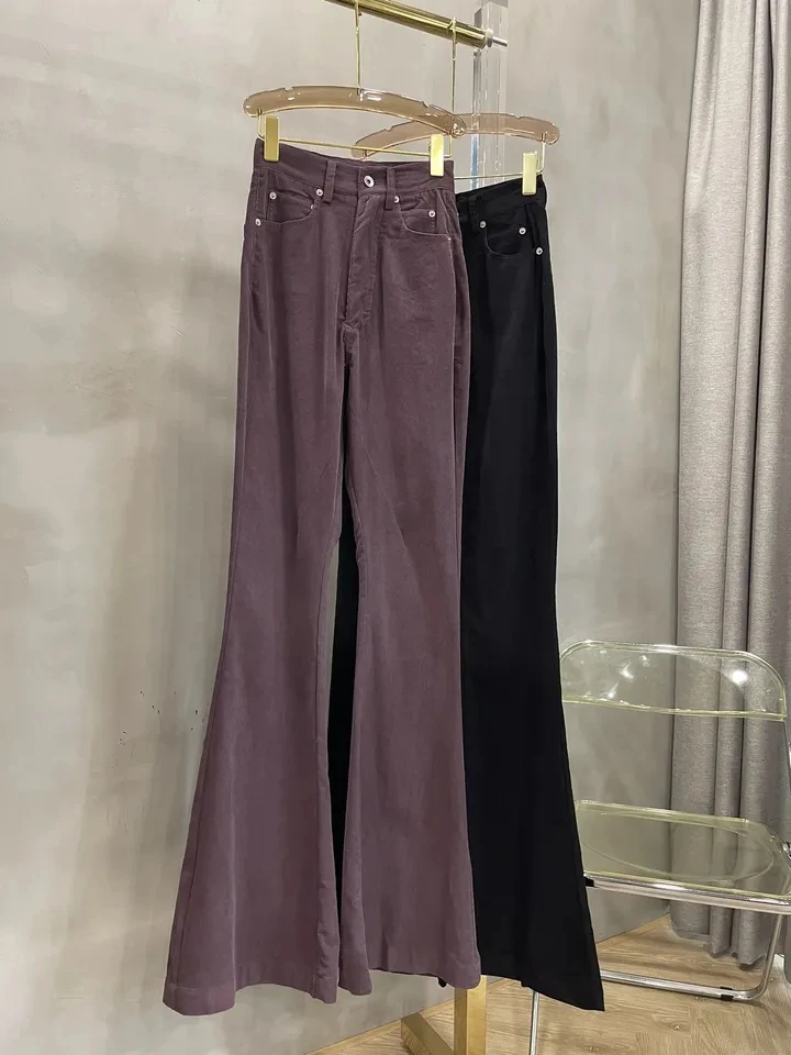 

2024SS Spring Autumn New Women High Quality Corduroy Long Trouse Pants for Female 2 Color