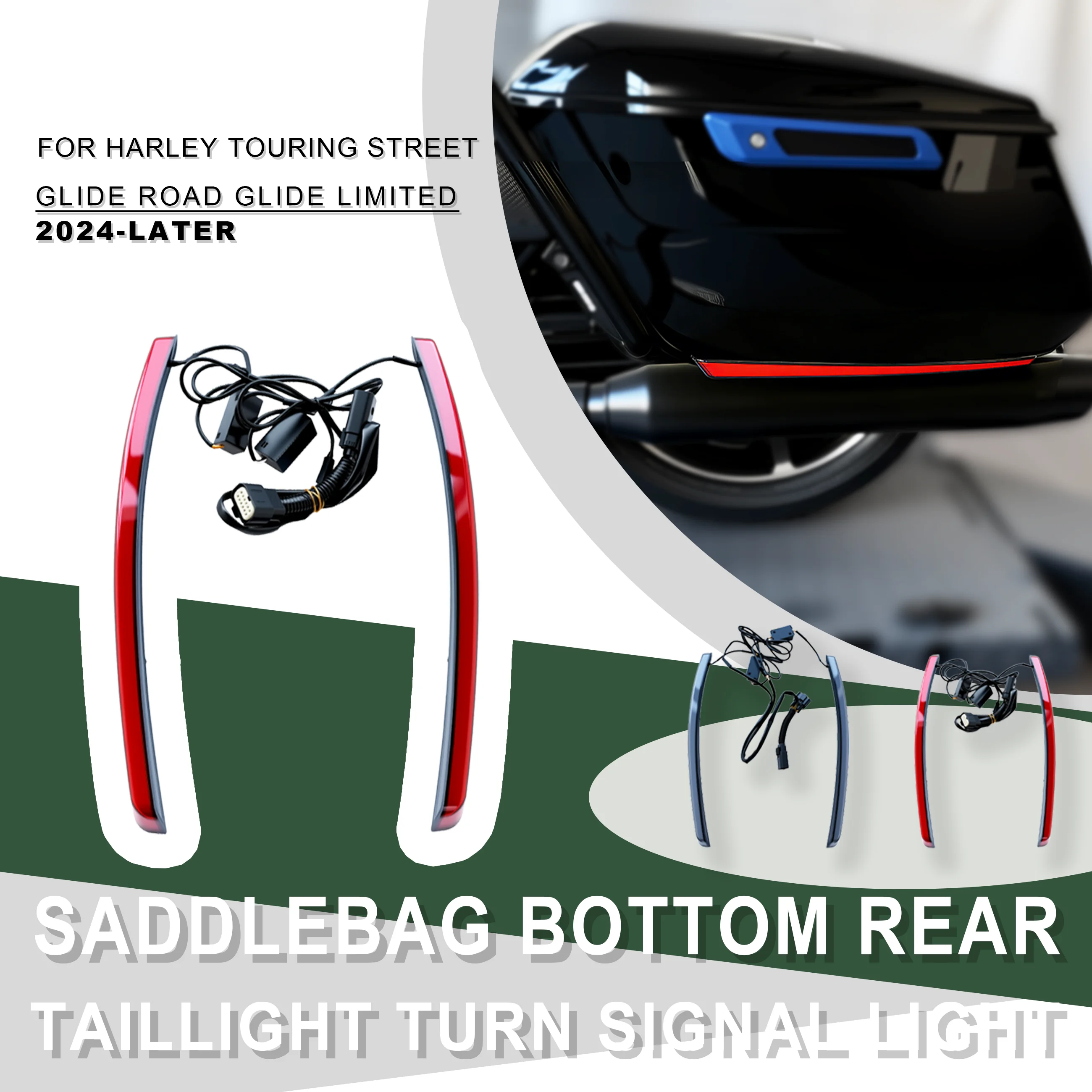 Saddlebag Bottom Extend Rear Taillight Turn Signal Light Amber Signal For Touring Street Glide Road Glide Limited 2024+