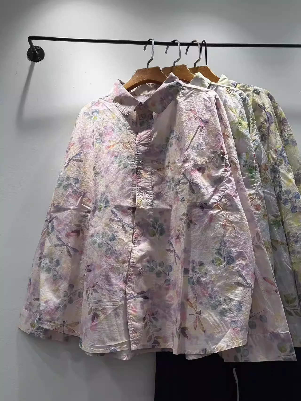 

2026 ​ Хлопковые женские блузки и рубашки в японском стиле с принтом, рубашки оверсайз, блузки с длинными рукавами для женщин, большие размеры tpps