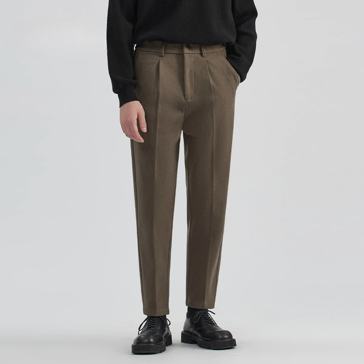 

Woolen Loose Straight Leg Men's Pants Autumn and Winter Korean Version Trendy Versatile Youth Long Trousers