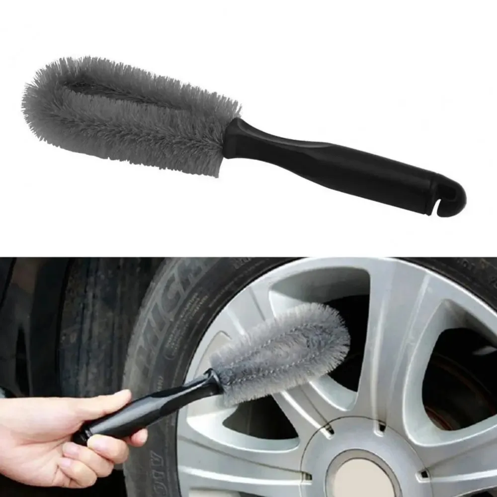 Car Tire Cleaning Brush Portable Nylon Wheel Tire Rim Brush Cleaning Tools Car Motorcycle Wheel Tire Accessories Detailing Brush