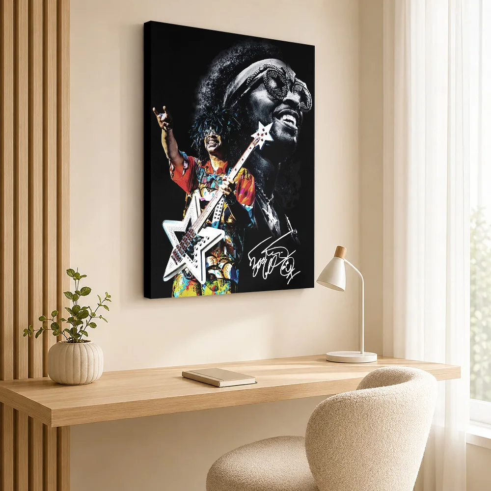Bootsy Legend Canvas Poster Customized Photo Retro Music Wall Paintings Decoration for Living Room Ready to Hang Gift for Fans