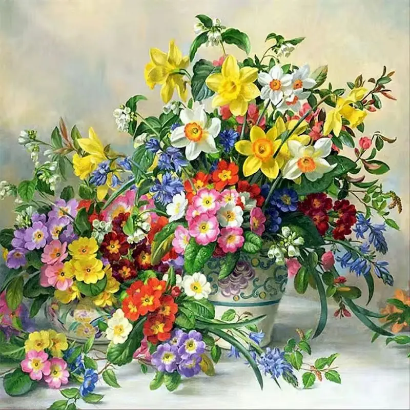 

GATYZTORY 5D New Arrivals Diamond Painting Flower Full Square Round Embroidery MosaicLandscape Handicraft Home Decor