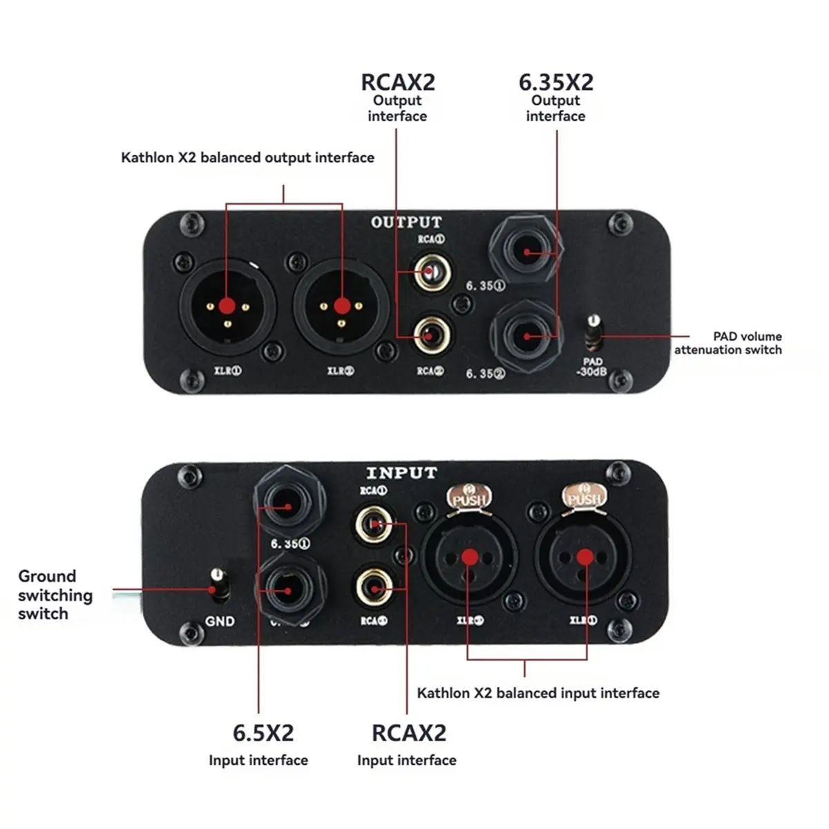2026 New 3 in 3 OUT Audio Isolator Noise Reduction Filter Eliminates Current Noise Dual-Channel 6.5 XLR Audio Signal Isolator