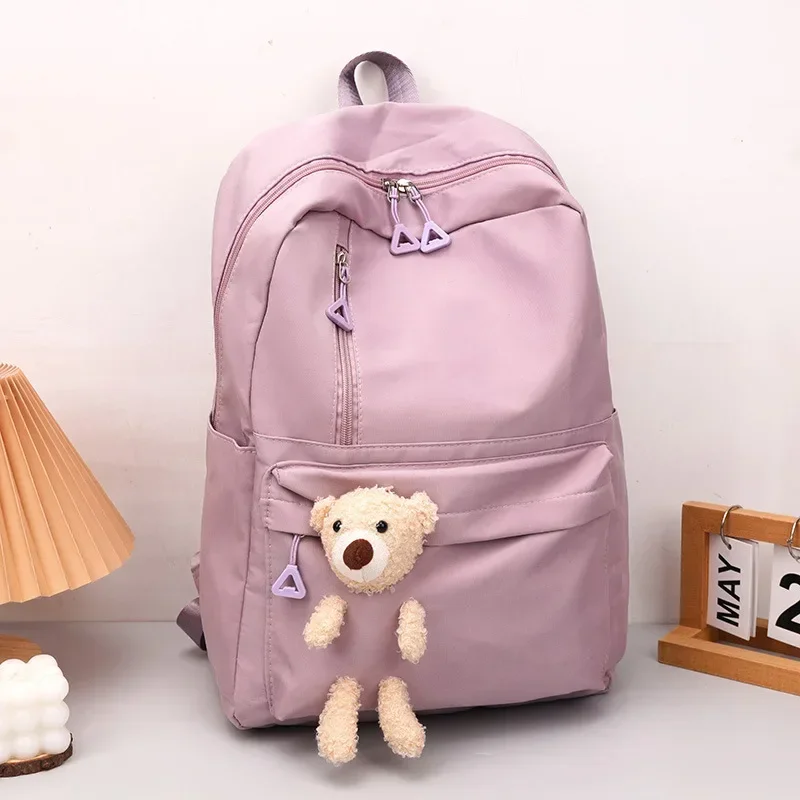 Large capacity fashion solid color casual bag backpack