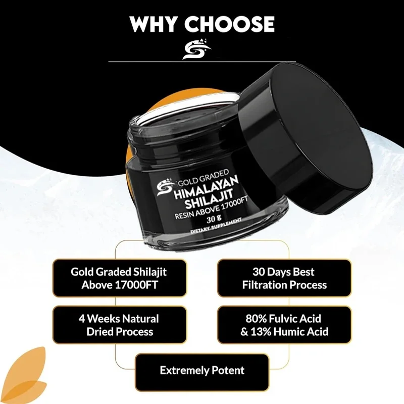 Pure Himalayan Shilajit Resin,naturally Dried And Gold Graded With85or More Essential Minerals,rich In Humic Acid And Humic Acid