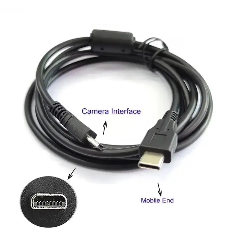 31BA USB Type C Male to Mini 8-Pin Male Data Cable for Camera File Transfer