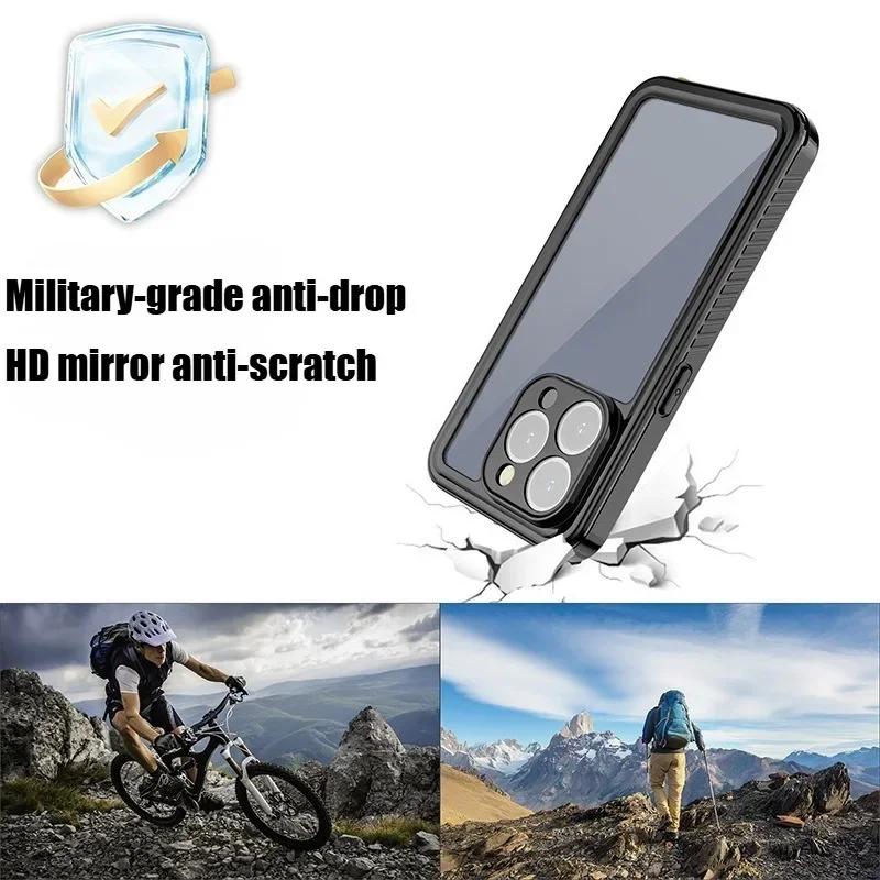 Protection Defender Cover Waterproof Phone Case for IPhone 13 14 15 16 Pro Max Plus Military Grade Anti-drop Snowproof - Image 3