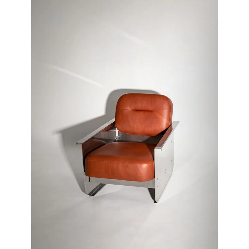 

Retro industrial leather single sofa chair modern simple living room leisure chair
