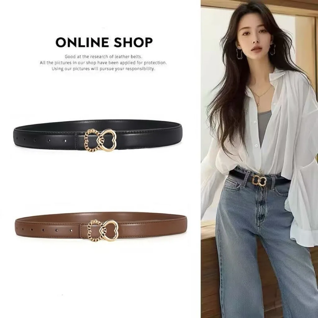 EuropeanandAmerican Style Women's Love Buckle Belt,fashionable and Versatile Jeans Belt,multi-color Optional Women's Accessories