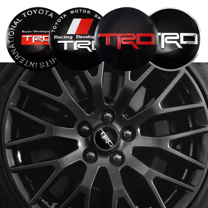4 قطعة ملصقات عجلة السيارة 56 مللي متر غطاء محور مركزي للسيارات ملصق مائي لتويوتا غازو سباق TRD كورولا يارس شر أوريس Rav4 بريوس برادو