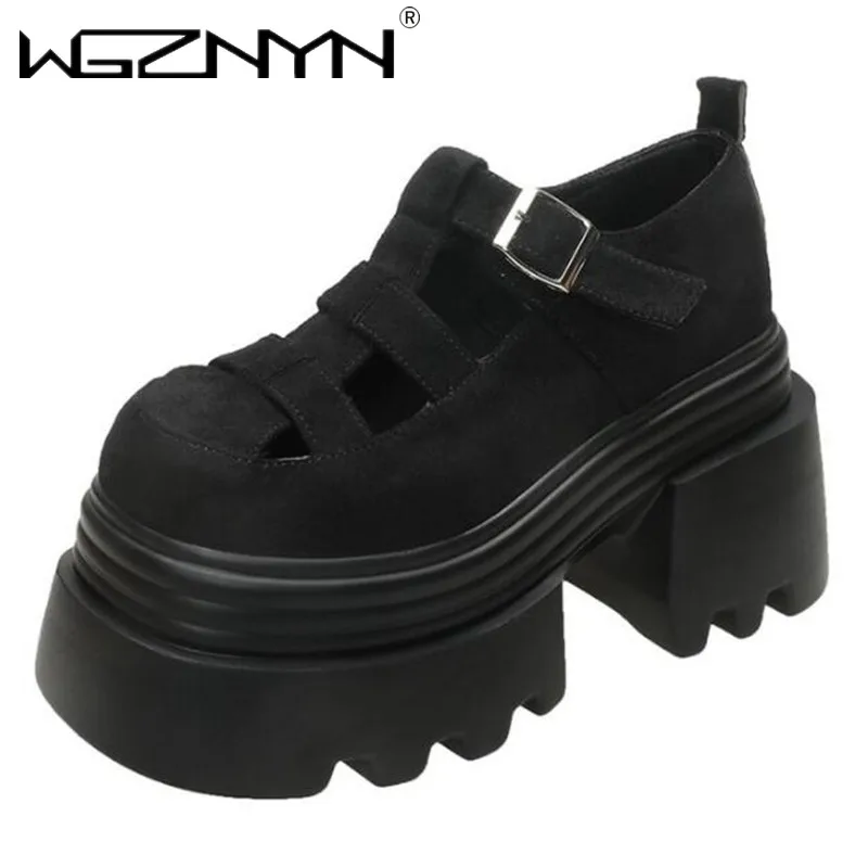 

Luxury Brand Shoes Clogs Platform Round Toe All-Match Autumn 2025 Comfortable Creepers Summer Fashion Breathable Mesh Sandals