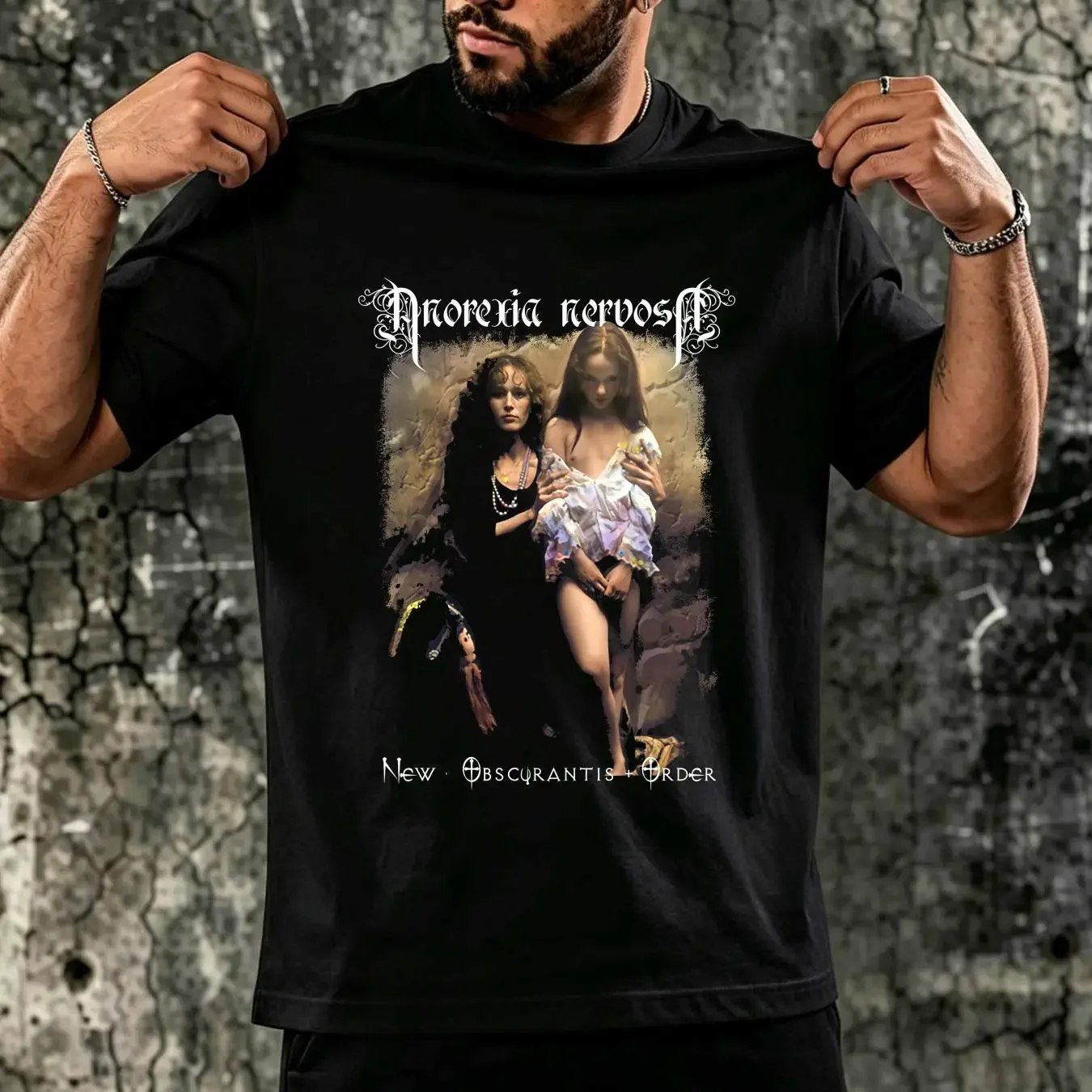 washed T Shirt Anorexia Nervosa New Obscurantis Order Horror All Size S 3XL long or short sleeves vintage Washed Stretched