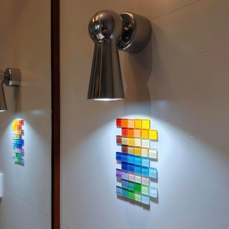 Color mosaic brick sticker high value dopamine home soft wall decoration DIY material package high sense wall lamp