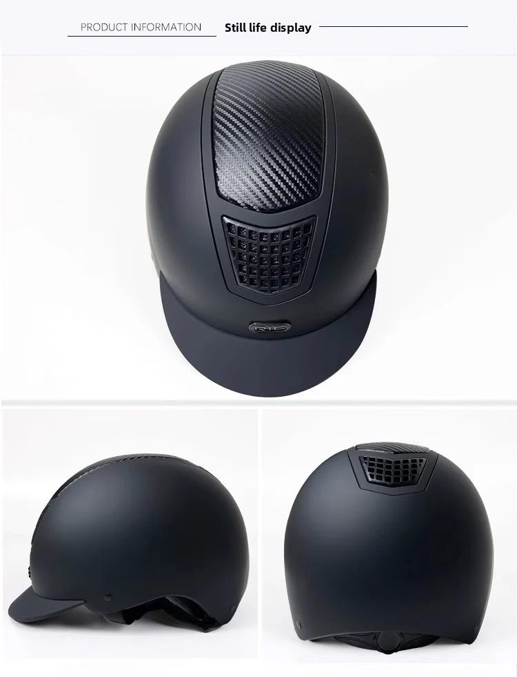 خوذة الفروسية للأطفال من Rif، خوذة ركوب الخيل، خوذة عصرية وبسيطة من ألياف الكربون لعائق الفروسية، شهادة السلامة في الاتحاد الأوروبي #6