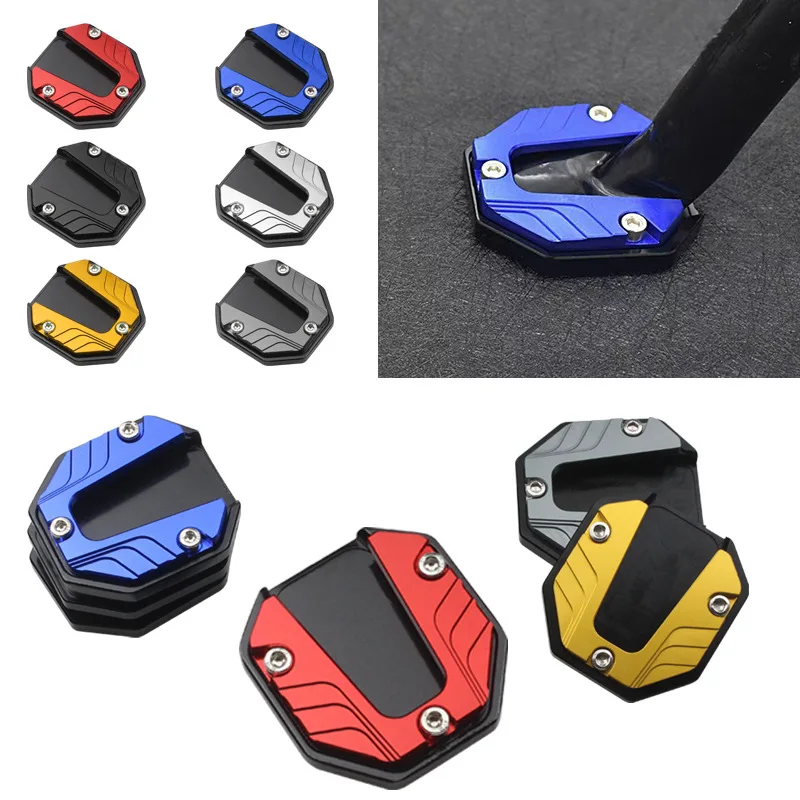 Scooter Motorbike Accessories Extension Foot Pad Support Plate Aluminum Alloy Motorcycle Bike Kickstand Extender Foot Side Stand