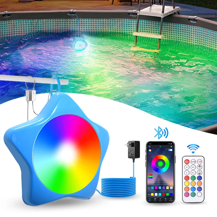 Ip68 Waterproof Color Changing Light Magnetic App Remote Control Led Swimming Pool Lights for Above Ground Inground Pool