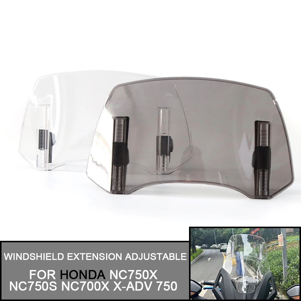 

For Honda NC750X NC750S NC700X X-ADV 750 Integra750 CTX700 NSS750 Motorcycle Windshield Extension Adjustable Spoiler Deflector