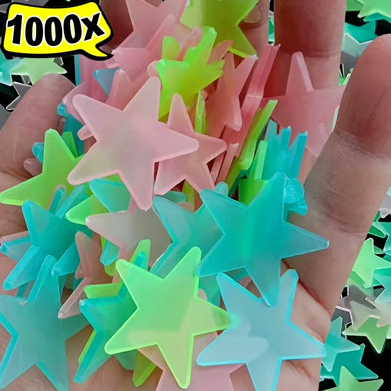 

1000/50Pcs Glow in The Dark Stars Stickers for Ceiling Adhesive 3D Luminous Stars Kids Bedroom Realistic Starry Sky Wall Decor