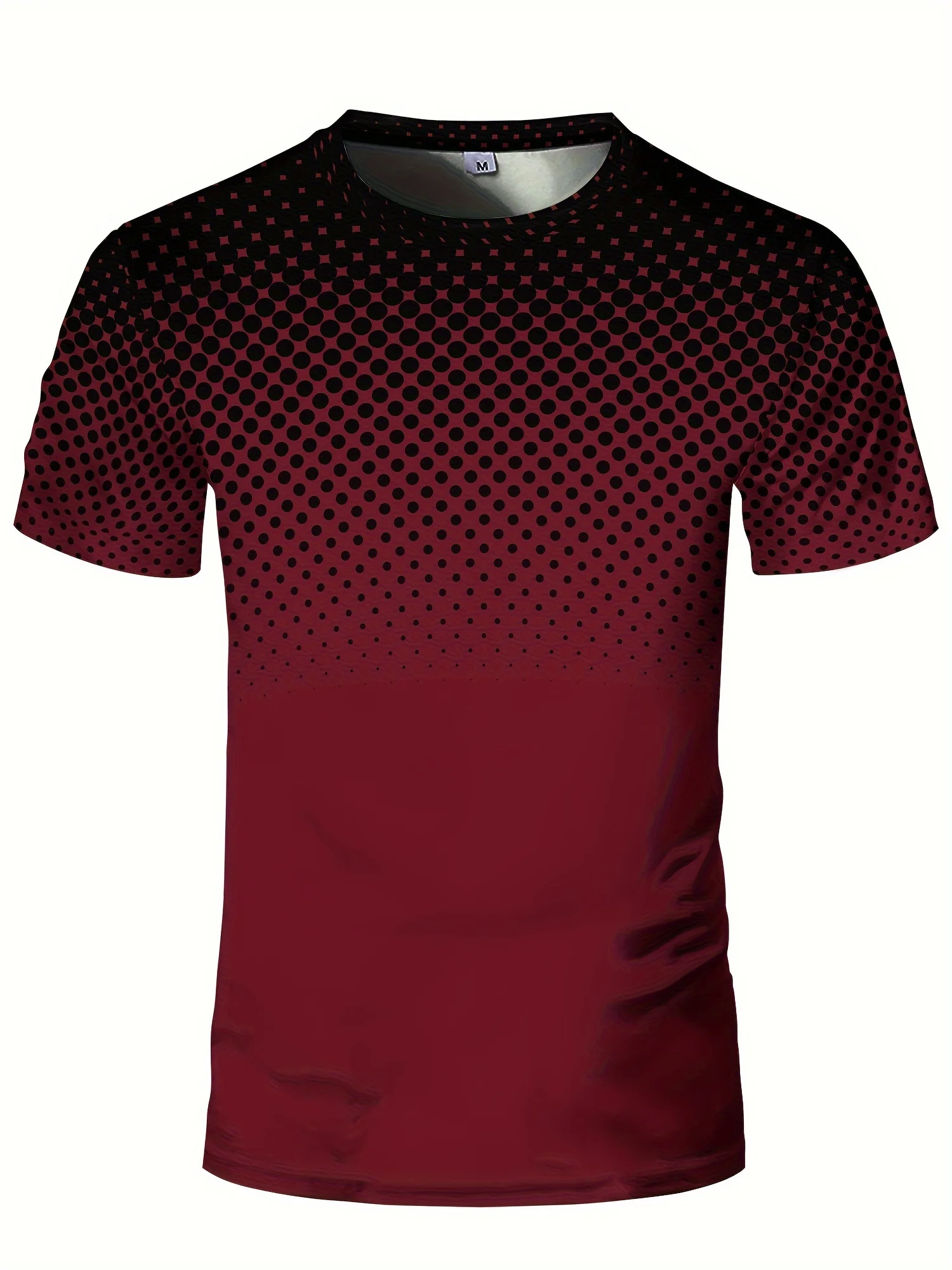 Men's Polka Dot Print Athletic Muscle Fit T-shirt Men's Breathable Compression T-shirt Comfy Top For Summer Comfortable Sports