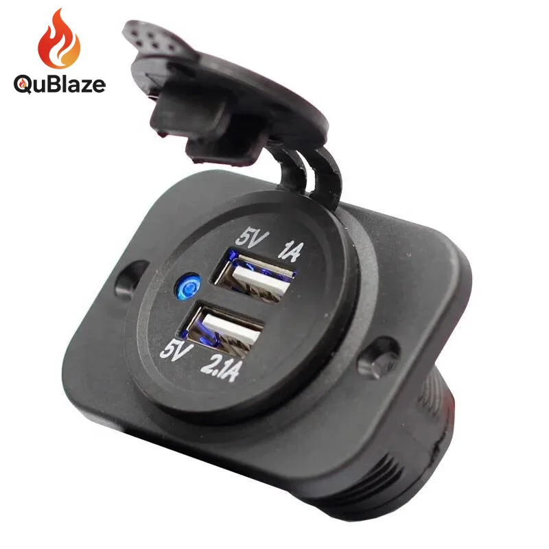 

3.1A 2.1A Двухпортовое автомобильное зарядное устройство для морской шины и лодки, USB-разъем 12 В