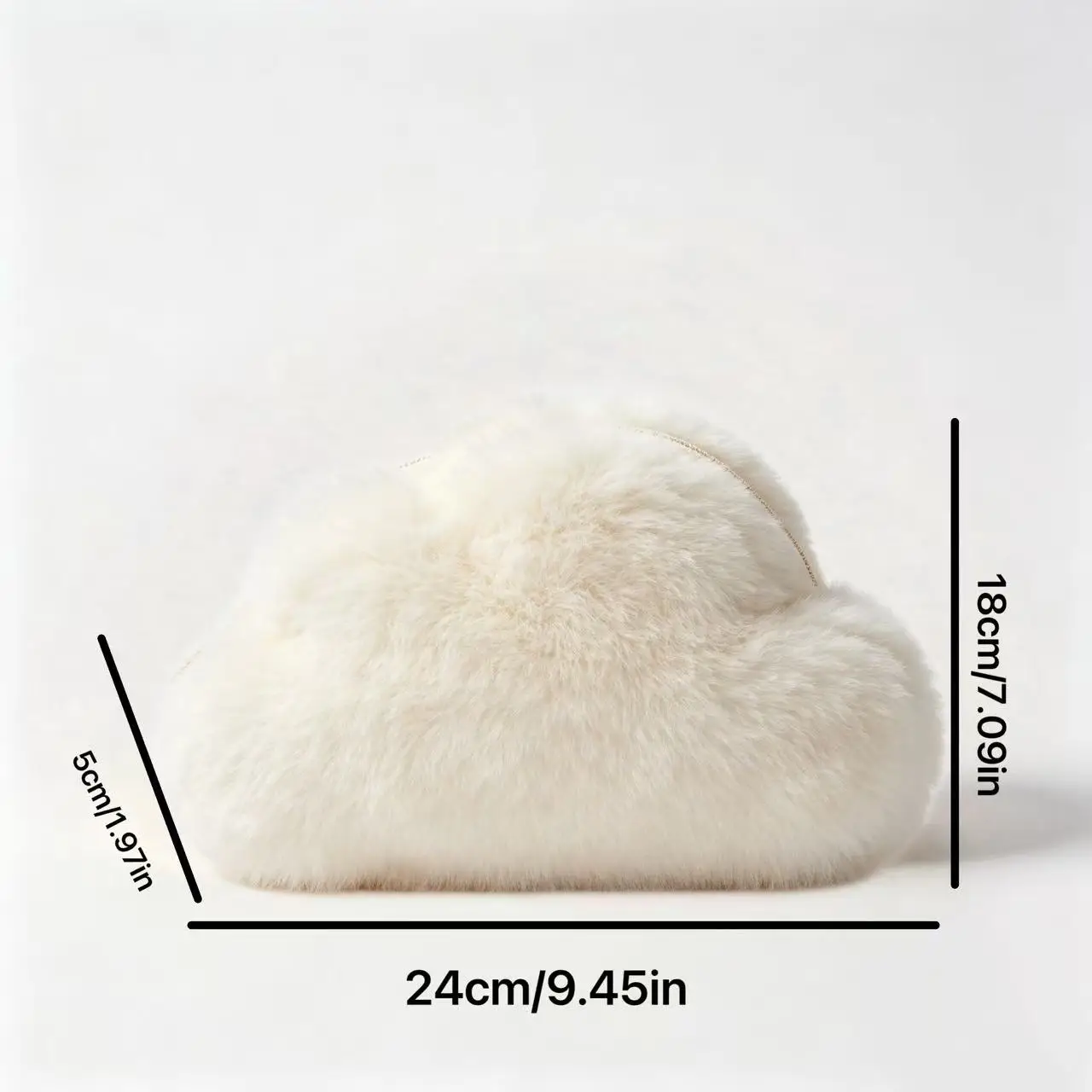 Cute Cloud-Shaped Plush Makeup Bag, Soft Plush Cosmetic Storage Bag, Travel Beauty Zipper Storage Bag