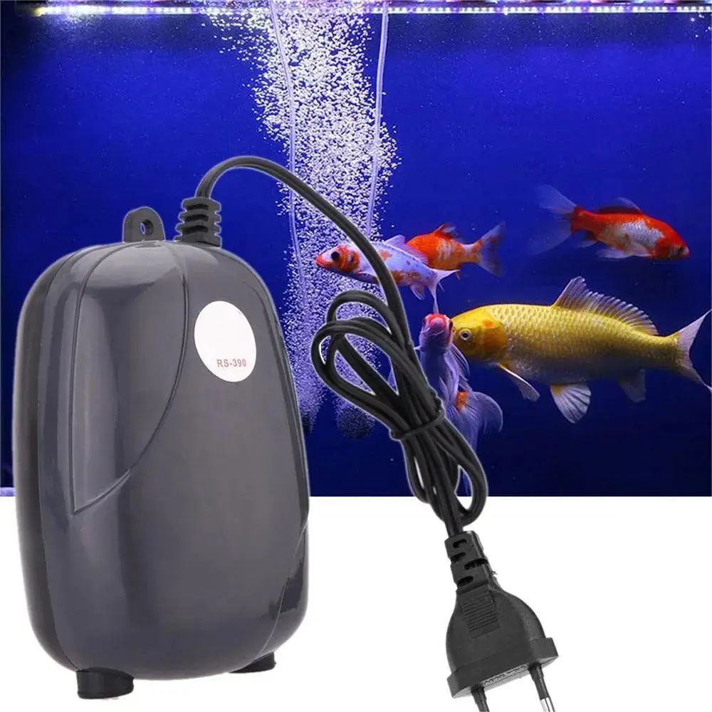 Acquario pompa aria acquario Mini compressore singola doppia uscita con valvola di ritegno tubo accessori acquatici 220V 110V 3W 5W