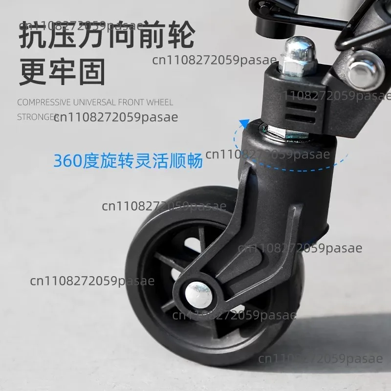 Folding Shopping Cart with Wheels; 360-degree Swivel Grocery Cart