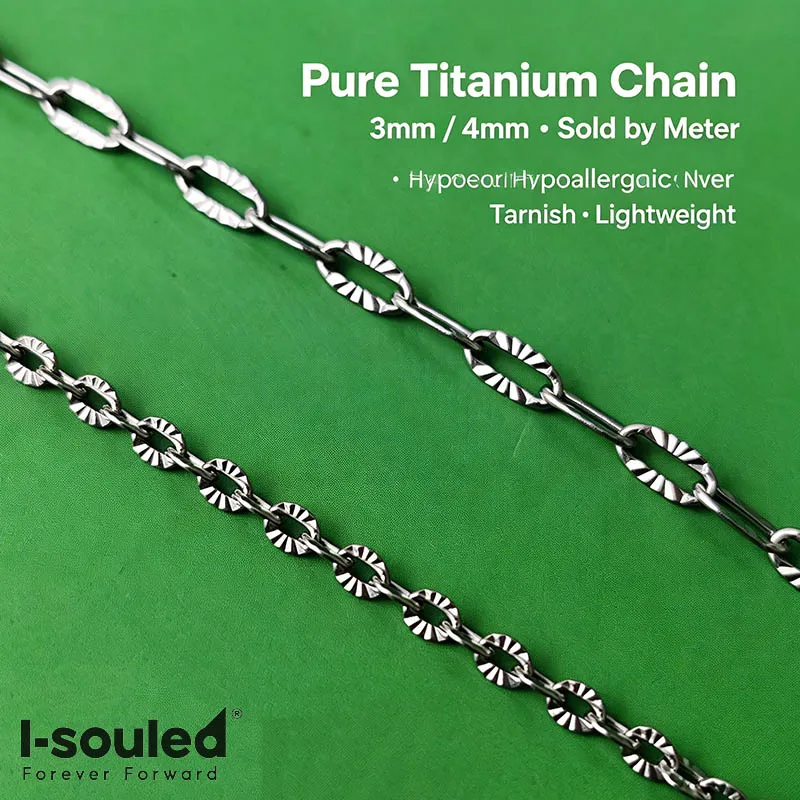DIY Pure Titanium Chain Jewelry Accessories 3/4 Mm Metal Craft Supplies for Do It Yourself Projects
