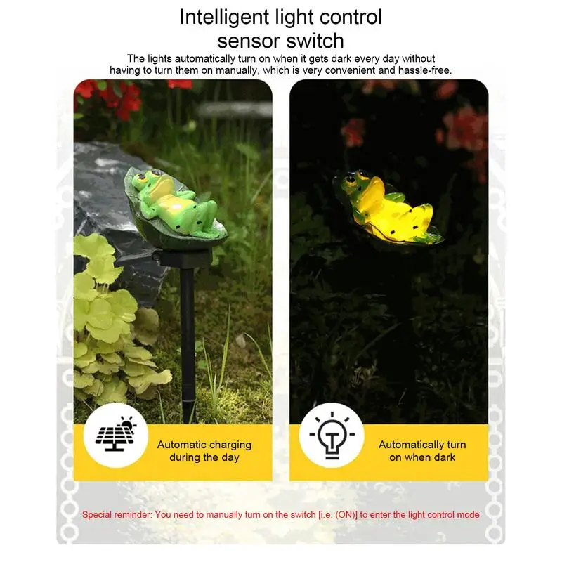 Lampe solaire imperméable en forme de grenouille, luminaire décoratif d'extérieur, idéal pour un jardin ou une statue