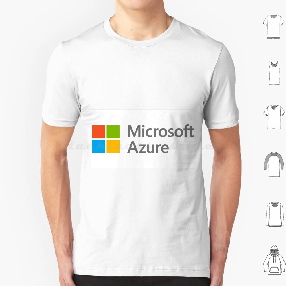 تي شيرت بشعار Microsoft Azure مقاس 6xl قطن رائع تي شيرت Microsoft Azure