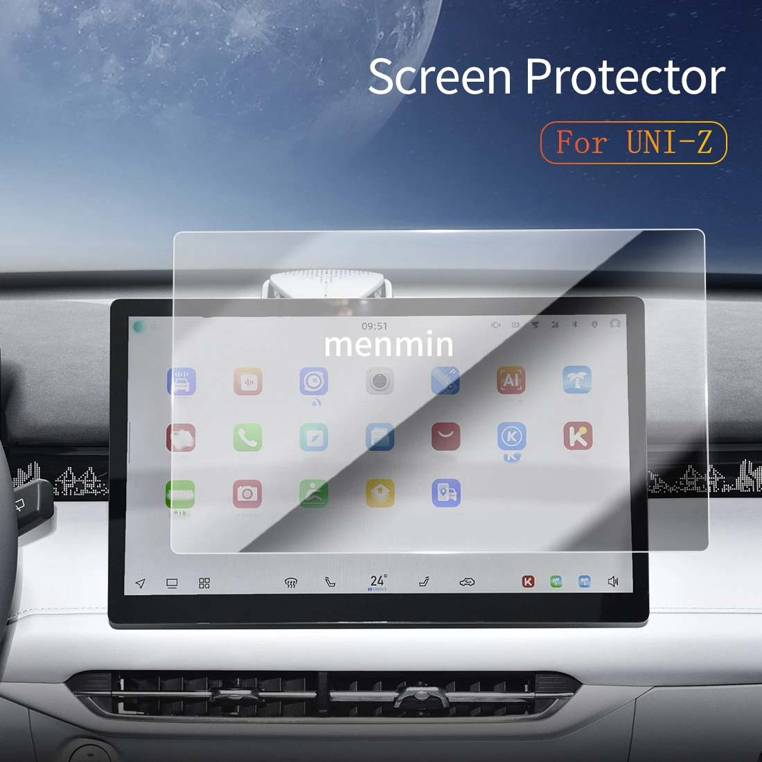 

Car Stickers Dash Carplay Mirror Screen Protector Display Tempered Glass Protective Vehicle For 24 changan UNI-Z