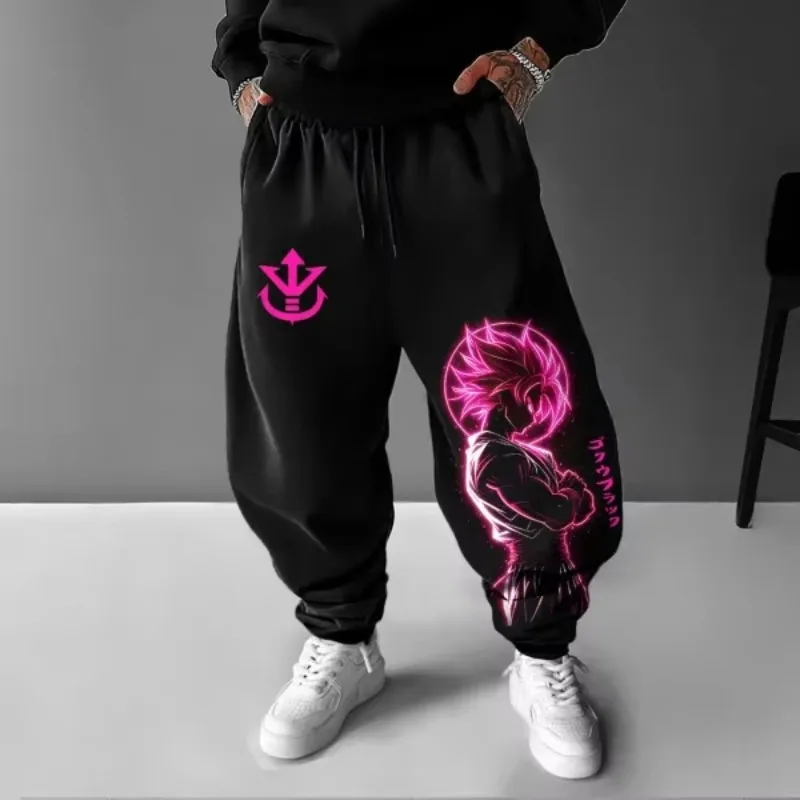 2025 لعبة دراغون بول الرسوم المتحركة جوكو الطباعة الطرفية Sweatpants فضفاض بنطال رياضي الخريف/الشتاء الرجال والنساء قيعان