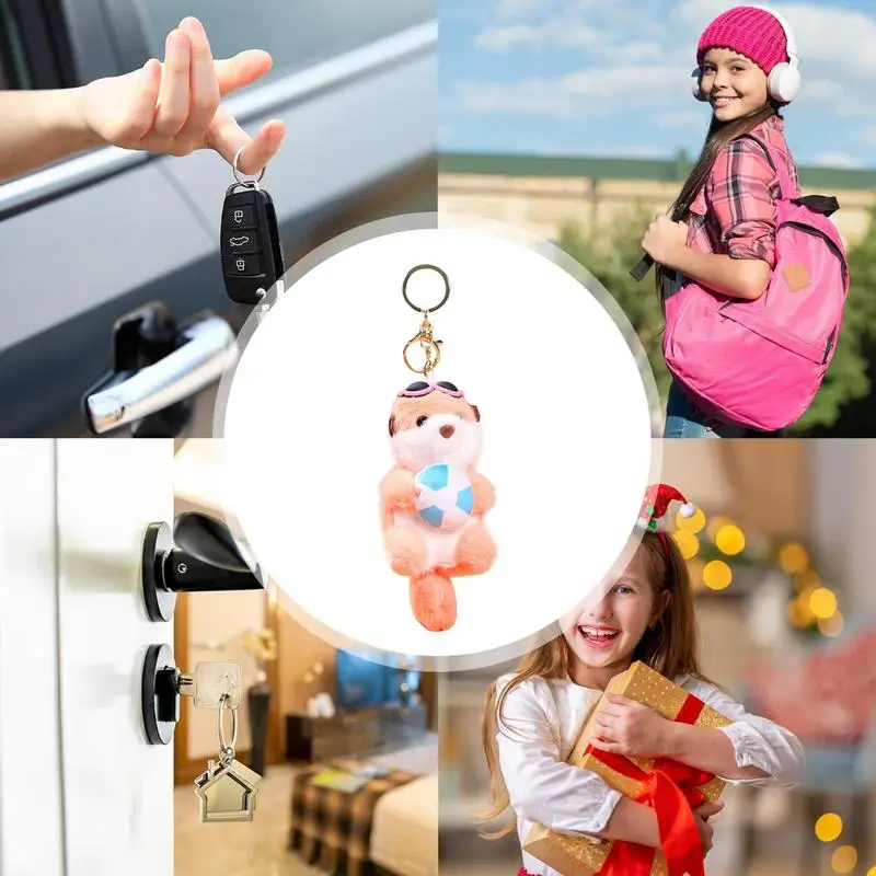 Stuffed Animal Keychain Portable Bag Accessories Small Animals Plush Keychain Cartoon Animal Plushies Backpack Charm For Purse