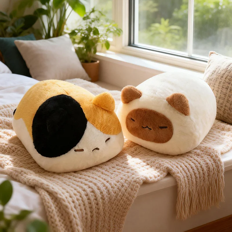 

45cm Kawaii Soft Round Cat Plush Toy Comfortable Stuffed Black Cat Plush Pillow Cushion Birthday Gift for Girls Kids Home Decor