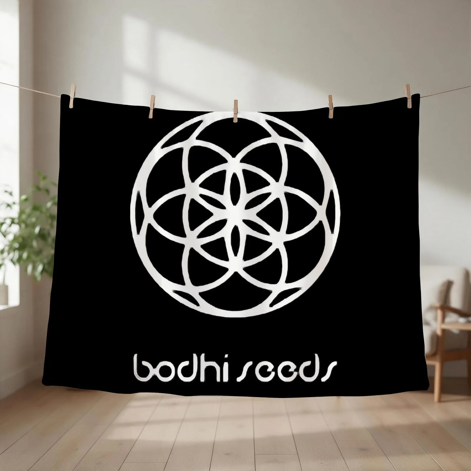 Bodhi seeds Pullover Hoodie Throw Blanket couch cozy soft plush fuzzy picnic outdoor blanket